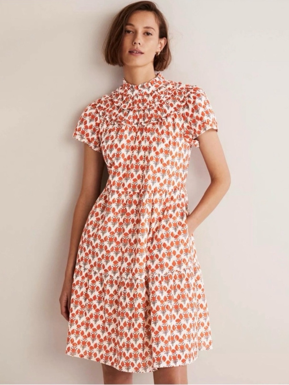 BODEN Ruched Detail Metallic Dress